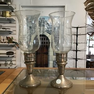 1814 Silver and Glass Candle Holder